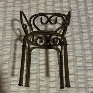 Vintage look Cast Iron Miniature Chair For Small Potted Plant